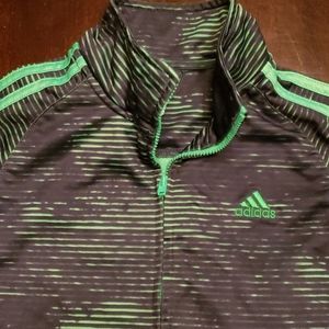 Boys ADIDAS black and green zip up jacket